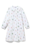 Petite Plume Kids' Lola Print Long Sleeve Nightgown In White