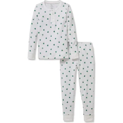 Petite Plume Babies'  Kids' Pima Cotton Interlock Fitted Two-piece Pajamas In Blue