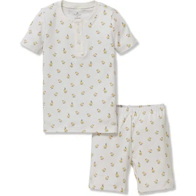 Petite Plume Babies'  Kids' Pima Cotton Interlock Fitted Two-piece Short Pajamas In White