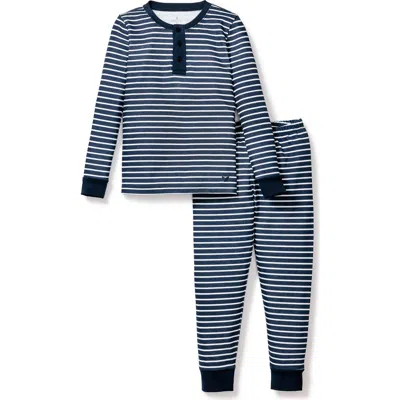 Petite Plume Kids' Pima Cotton Long Pajamas In Blue