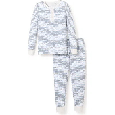 Petite Plume Babies'  Kids' Pima Cotton Snug Fit Pajama Set In Blue