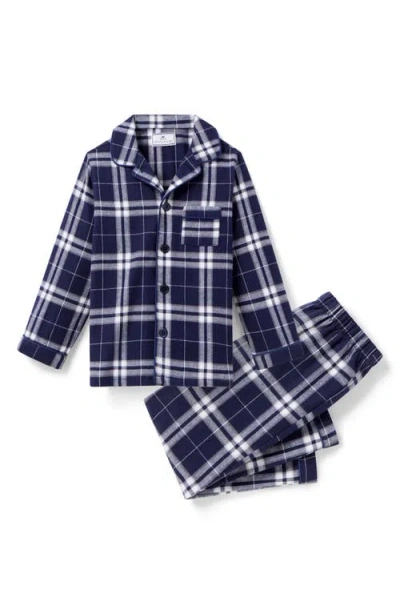 Petite Plume Kids' Plaid Two-piece Pajamas In Black