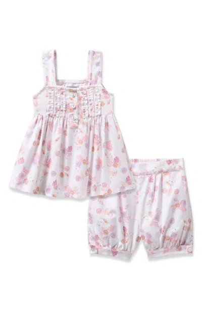 Petite Plume Kids' Seashell Splendor Two-piece Short Pajamas In White