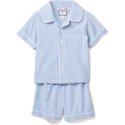 Petite Plume Babies'  Kids' Striped Short Pajamas In Blue