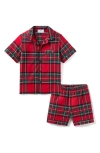 Petite Plume Kids' Tartan Two-piece Short Pajamas In Multi