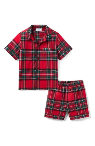 Petite Plume Kids' Tartan Two-piece Short Pajamas In Multi