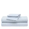 Petite Plume La Mer Percale Sheet Set, Twin In Blue
