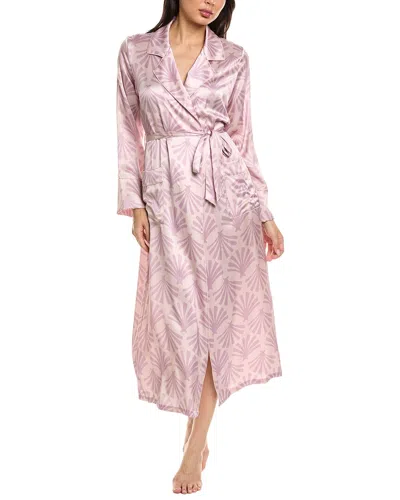 Petite Plume Long Silk Robe In Pink