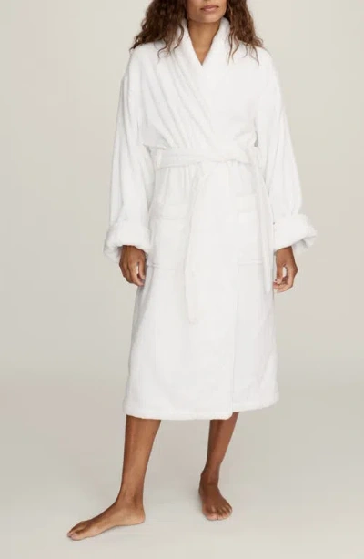 Petite Plume Luxe Cotton Terry Cloth Robe In White