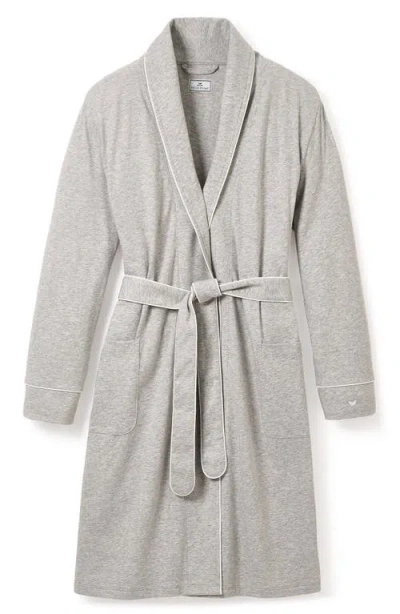 Petite Plume Luxe Pima Cotton Maternity Robe In Heather Grey
