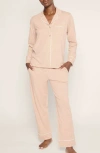 Petite Plume Luxe Pima Cotton Pajamas In Beige