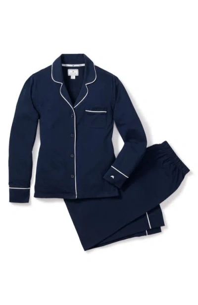 Petite Plume Luxe Pima Cotton Pajamas In Navy