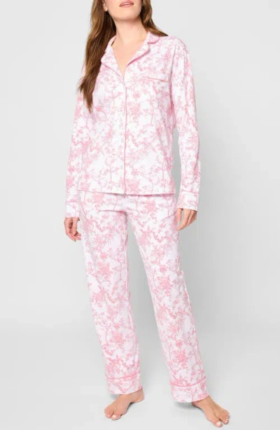 Petite Plume Luxe Pima Cotton Pajamas In Pink
