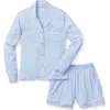 Petite Plume Luxe Pima Cotton Short Pajamas In Blue