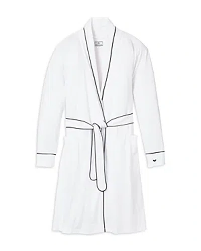 Petite Plume Luxe Pima Piped Robe In White