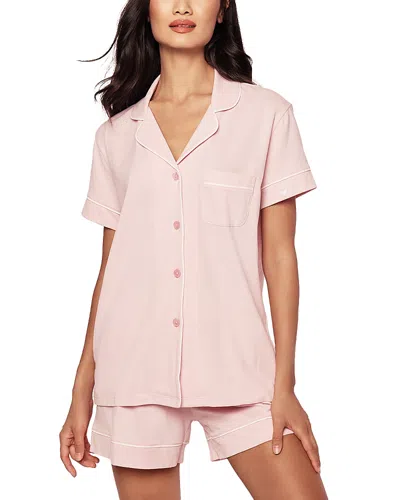 Petite Plume Luxe Pima Cotton Short Pajamas In Pink