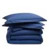 Petite Plume Luxe Premium Percale Solid Duvet Set, Queen In Blue
