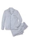 Petite Plume Men's Pima Cotton Stripe Long Pajama Set In Navy