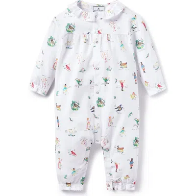 Petite Plume Babies'  Madeline 12 Days Of Christmas One-piece Brushed Twill Pajamas In Multi