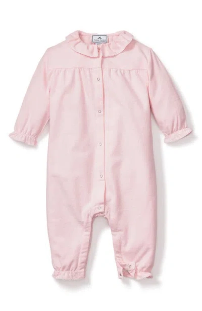 Petite Plume Babies'  Madeline Brushed One-piece Flannel Pajamas In Pink