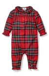 Petite Plume Madeline Imperial Tartan One-piece Brushed Twill Pajamas In Red