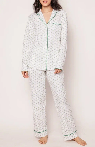 Petite Plume Match Point Cotton Pajamas In Green