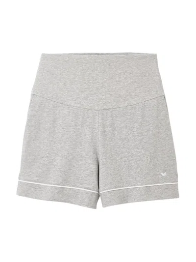 Petite Plume Maternity Pima Cotton Shorts In Grey