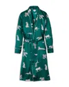 Petite Plume Men's Mulberry Silk Panthere De Nuit Robe In Green