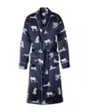 Petite Plume Men's Mulberry Silk Panthere De Nuit Robe In Navy
