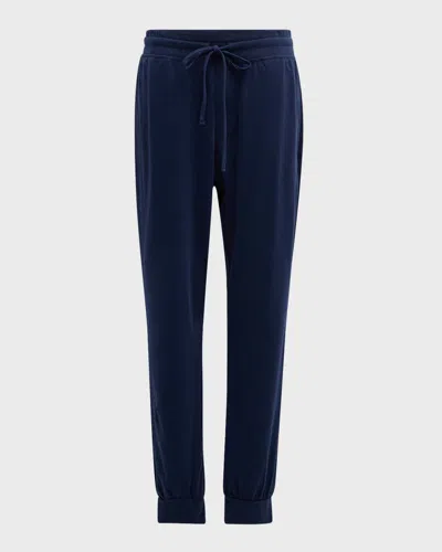 Petite Plume Men's Pima Cotton Drawstring Lounge Pants In Navy