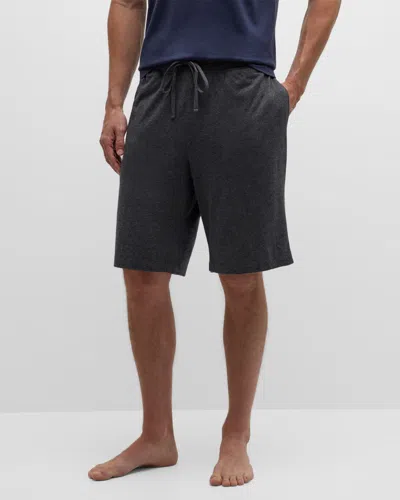 Petite Plume Men's Pima Cotton Lounge Shorts In Black