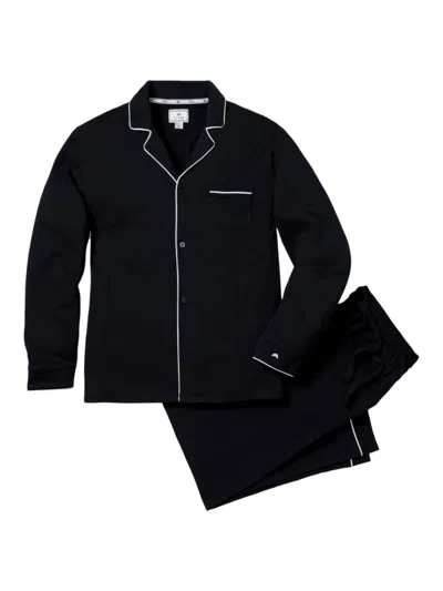 Petite Plume Men's Luxe Pima Pajama Shirt & Pants Set In Black