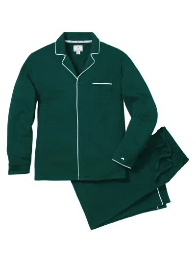 Petite Plume Men's 2-piece Luxe Pima Evergreen Pajama Set In Green