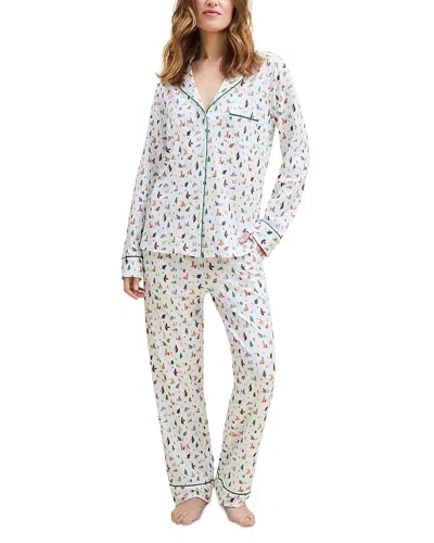 Petite Plume Merry Meow Pima Pajama Set In Multi