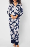 PETITE PLUME PETITE PLUME MIDNIGHT BLOOMS SILK PAJAMAS