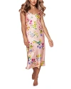 Petite Plume Brilliant Botanical Mulberry Silk Nightgown In Pink