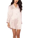 Petite Plume Mulberry Silk Pink Stripe Nightshirt In Pink