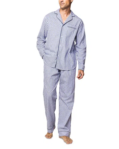 Petite Plume Navy French Ticking Pajama Set In Multi