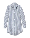 Petite Plume Navy French Ticking Pima Nightshirt In Navy
