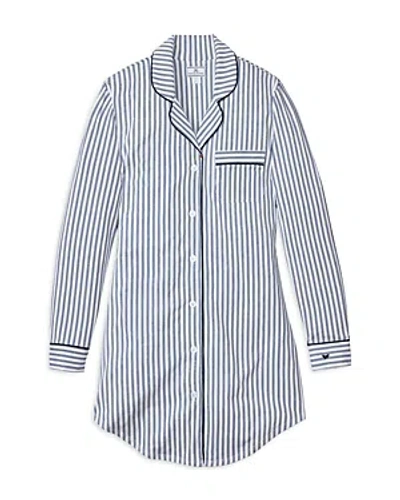 Petite Plume Navy French Ticking Pima Nightshirt