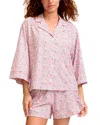 Petite Plume Olivia Floral Short Pajama Set In Pink