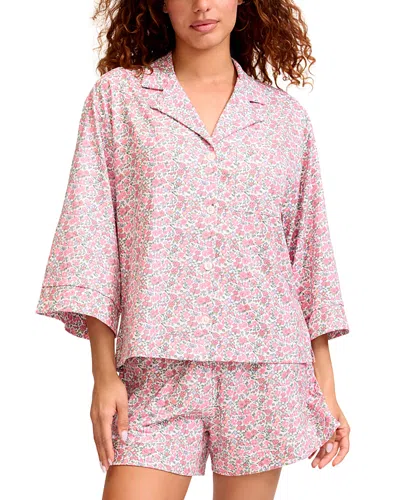 Petite Plume Olivia Floral Short Pajama Set In Pink