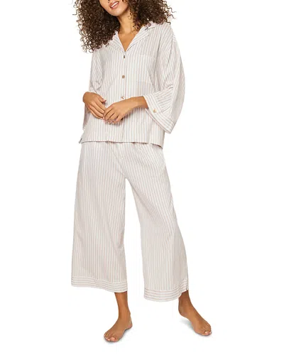 Petite Plume Olivia Pima Cotton Pajama Set In White