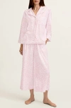 Petite Plume Olivia Wide Leg Pima Cotton Pajamas In Pink