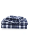 Petite Plume Oxford Tartan Cotton Flannel Sheet Set In Blue