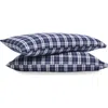 Petite Plume Oxford Tartan Cotton Flannel Sheet Set In Blue