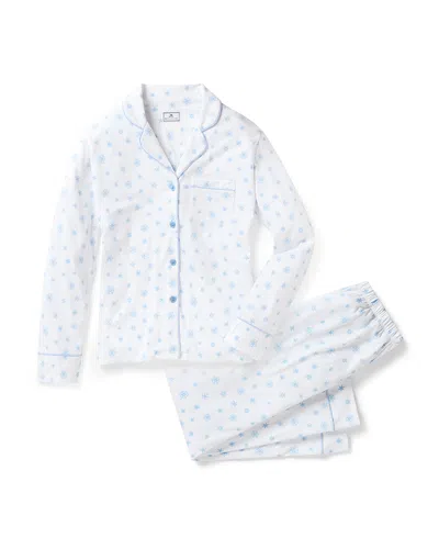 Petite Plume Periwinkle Wonderland Pima Pajama Set In White