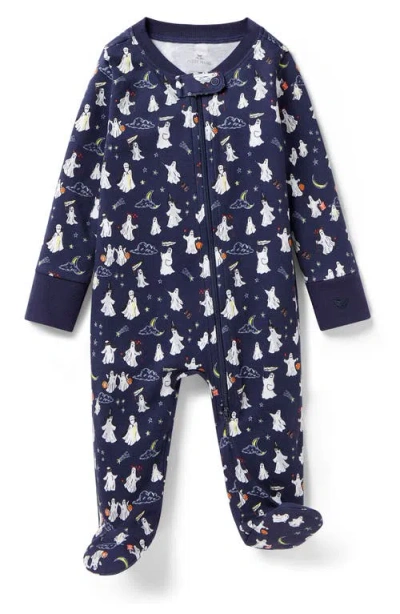 Petite Plume Babies'  Pima Cotton Footie In Blue