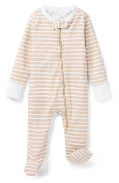Petite Plume Babies'  Pima Cotton Footie In Orange