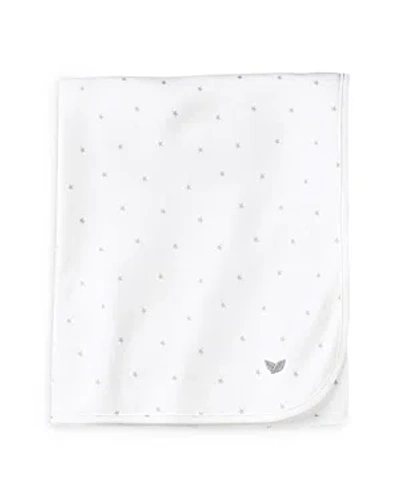 Petite Plume Kids' Pima Cotton Grey Stars Blanket In White